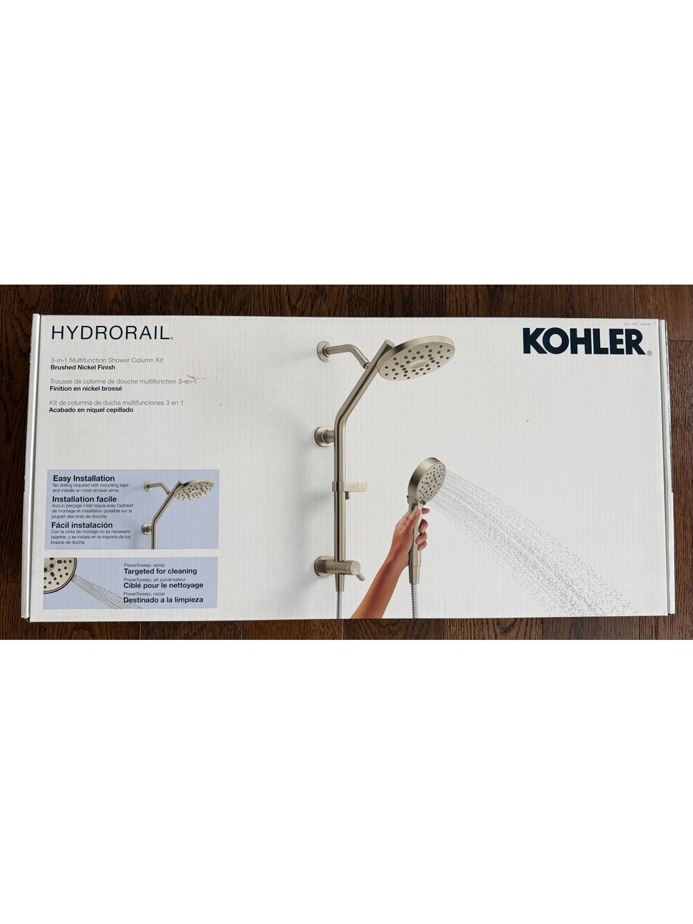 Kohler Hydrorail 3-in-1 Multifunction Shower Column Kit Brushed Nickel Finish